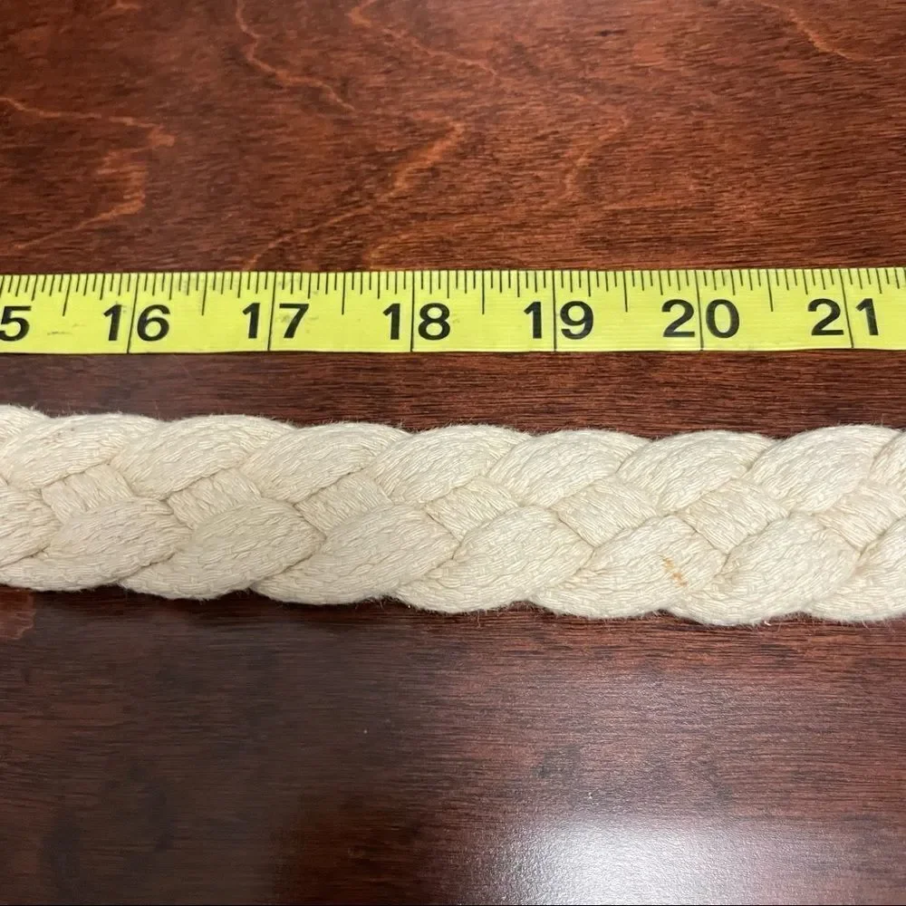 Abercrombie and Fitch Cream Braided Woven Belt